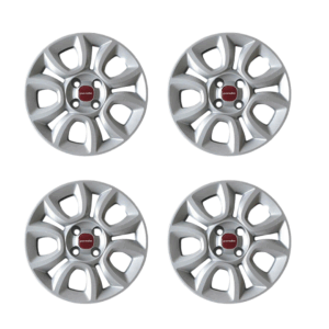 Kit copponi ruota 15″ con logo rosso FIAT PANDA 2012